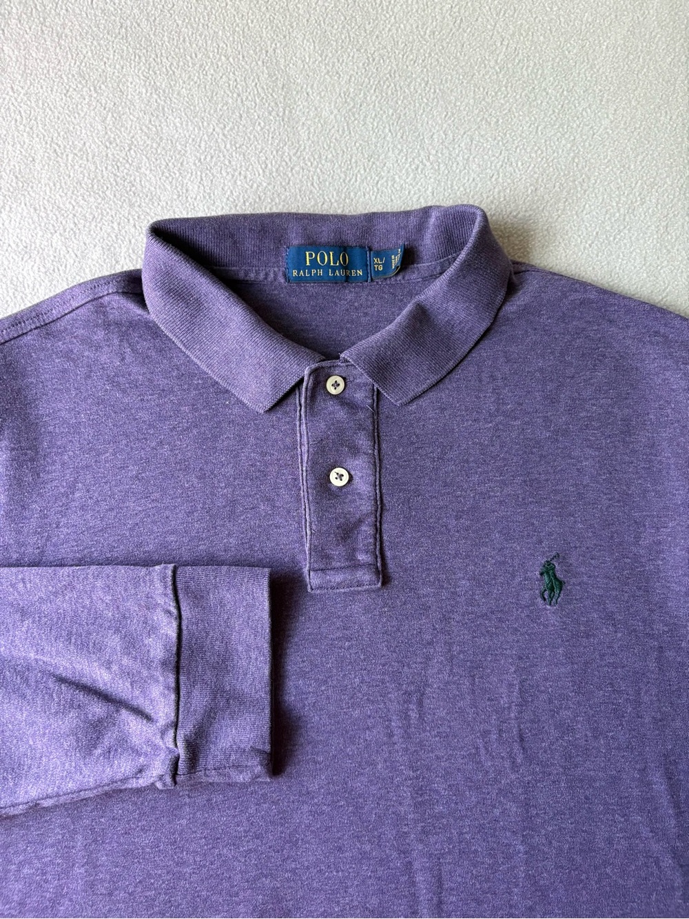 Polo Ralph Lauren Purple Long Sleeve Polo Shirt Men’s XL Cotton Pony Preppy